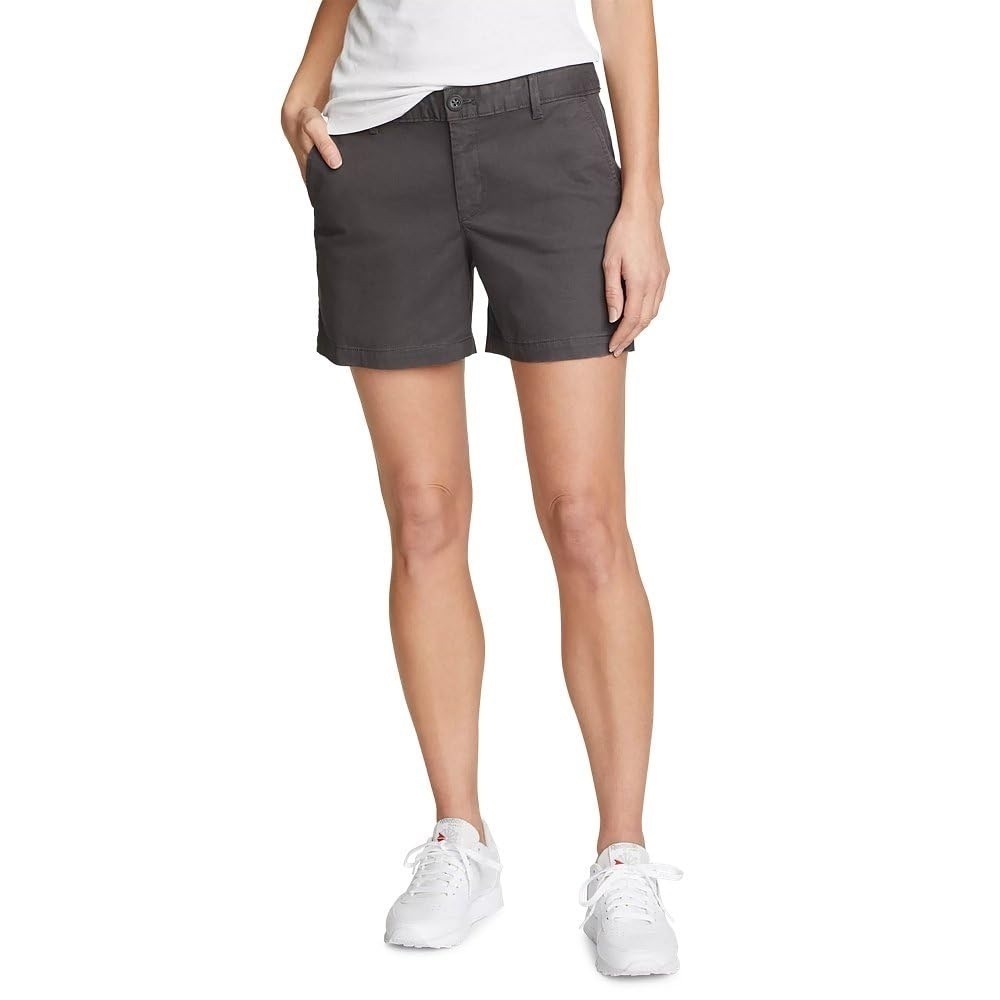 Eddie Bauer Women's Willit Stretch Legend Wash Shorts in Carbon 10 Petite